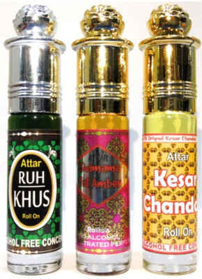 INDRA SUGANDH Combo Pack~Free a 30Ml Perfume Spray on Combo (RUH KHUS, SHAMAMA TUL AMBER, KESAR CHANDAN) Floral Attar(Amber)
INDRA SUGANDH Combo Pack~Free a 30Ml Perfume Spray on Combo (RUH KHUS, SHAMAMA TUL AMBER, KESAR CHANDAN) Floral Attar(Amber)
