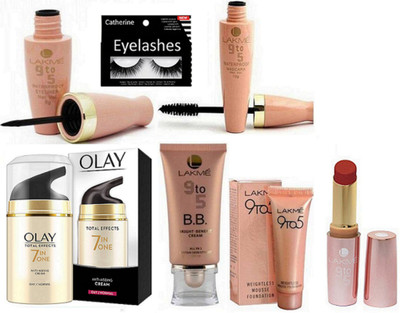 catherine Eyelashes, Lakme 9to5 Waterproof Eyeliner and Mascara, Weightless Mousse Foundation, Lakme BB Bright Benefit Cream, Olay Total Effect Anti-Ageing Cream, Finish Matte Lipstick(Set of 7)
catherine Eyelashes, Lakme 9to5 Waterproof Eyeliner and Mascara, Weightless Mousse Foundation, Lakme BB Bright Benefit Cream, Olay Total Effect Anti-Ageing Cream, Finish Matte Lipstick(Set of 7)