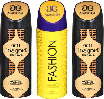 arochem ARO MAGNET & FASHION DYNAMIC DEODORANT SPRAY Body Spray - For Men & Women(600 ml, Pack of 3)
arochem ARO MAGNET & FASHION DYNAMIC DEODORANT SPRAY Body Spray - For Men & Women(600 ml, Pack of 3)