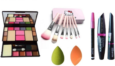 TheTopNotch EyeLiner Kajal Mascara (TTN 3 in1) & TYA Makeup Kit 6171 & Hello Kitty Brush Set & MN MeNow 2 Puff Sponges(Pack of 7)
TheTopNotch EyeLiner Kajal Mascara (TTN 3 in1) & TYA Makeup Kit 6171 & Hello Kitty Brush Set & MN MeNow 2 Puff Sponges(Pack of 7)