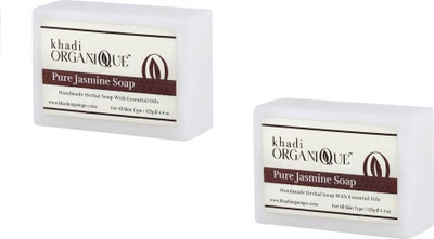 Khadi ORGANIQUE HANDMADE JASMINE SOAP WITH ESSENTIAL OIL(Pack of 2)(250 g, Pack of 2)