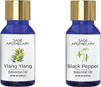 Sage Apothecary Essential Oil Combo 2 in 1 pack (Ylang-Ylang & Black Pepper)│100% pure(10 ml)
Sage Apothecary Essential Oil Combo 2 in 1 pack (Ylang-Ylang & Black Pepper)│100% pure(10 ml)