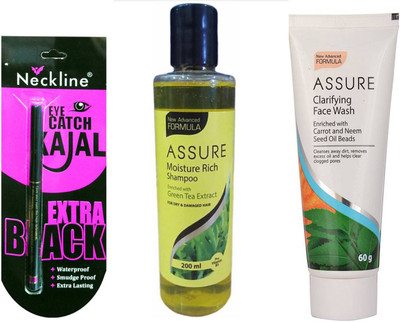 Assure MoIstife RichShampoo (200 ml) with Clarifying Face Wash Pack of 2 Face Wash (60 g) & water proof nekline kajal(Set of 3)
Assure MoIstife RichShampoo (200 ml) with Clarifying Face Wash Pack of 2 Face Wash (60 g) & water proof nekline kajal(Set of 3)
