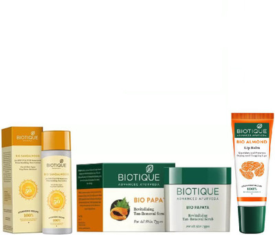 BIOTIQUE BIO bio Sandalwood 50+ SPF Suncereen Ultra Soothing Face Lotion, Bio Papaya Revitalizing Tan Removal Scrub , LIP CARE(Set of 3) 
BIOTIQUE BIO bio Sandalwood 50+ SPF Suncereen Ultra Soothing Face Lotion, Bio Papaya Revitalizing Tan Removal Scrub , LIP CARE(Set of 3)