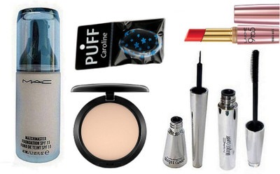 caroline Silicon Puff, Matchmaster Liquid Foundation, Compact, 9to5 primer matte Lipstick, Brooke candy Eyeliner & Mascara(Set of 6)
caroline Silicon Puff, Matchmaster Liquid Foundation, Compact, 9to5 primer matte Lipstick, Brooke candy Eyeliner & Mascara(Set of 6)
