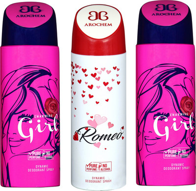 arochem GIRL & ROMEO DYNAMIC DEODORANT SPRAY Body Spray - For Men & Women(600 ml, Pack of 3)
arochem GIRL & ROMEO DYNAMIC DEODORANT SPRAY Body Spray - For Men & Women(600 ml, Pack of 3)