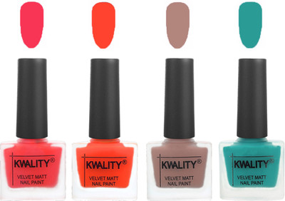 Kwality Velvet Dull Matte Nail Polish Pink Mania,Candy Orange,Salmon Run,Sea Green(Pack of 4)
Kwality Velvet Dull Matte Nail Polish Pink Mania,Candy Orange,Salmon Run,Sea Green(Pack of 4)