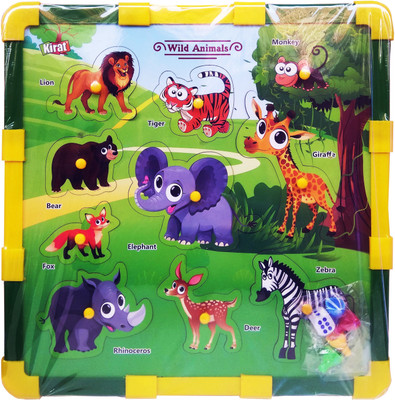 Kirat 2-In-1 Wooden Puzzle with Wild Animals and Snakes & Ladder Game for Kids (Multicolour)(10 Pieces)
Kirat 2-In-1 Wooden Puzzle with Wild Animals and Snakes & Ladder Game for Kids (Multicolour)(10 Pieces)