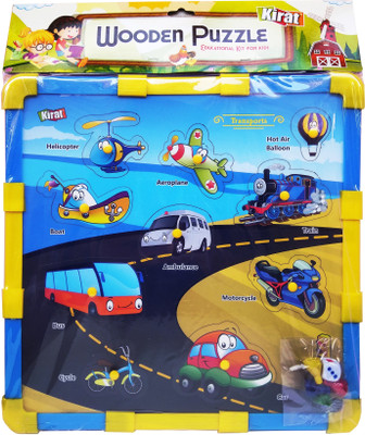 Kirat 2-In-1 Wooden Puzzle with Transport Vehicles and Snakes & Ladder Game for Kids (Multicolour)(10 Pieces)
Kirat 2-In-1 Wooden Puzzle with Transport Vehicles and Snakes & Ladder Game for Kids (Multicolour)(10 Pieces)