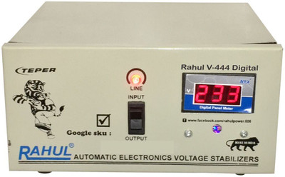 rahul V-444 a1 Digital 1 KVA/4 Amp 140-280 Volt 5 Step 1 Computers/Washing Machine/Refrigerator 180 to 290 Ltr Automatic Digital Stabilizer Digital Automatic Stabilizer(Gray)
rahul V-444 a1 Digital 1 KVA/4 Amp 140-280 Volt 5 Step 1 Computers/Washing Machine/Refrigerator 180 to 290 Ltr Automatic Digital Stabilizer Digital Automatic Stabilizer(Gray)