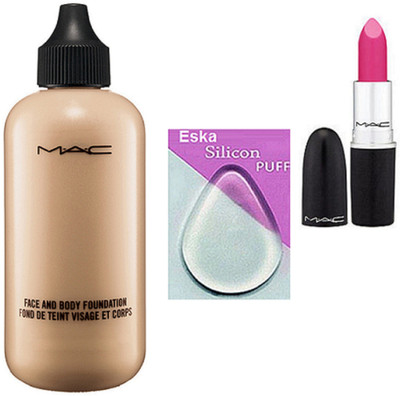 eska Silicon Puff,Mac Face And Body Foundation, Candy Yum-Yum Lipstick(Set of 3)
eska Silicon Puff,Mac Face And Body Foundation, Candy Yum-Yum Lipstick(Set of 3)