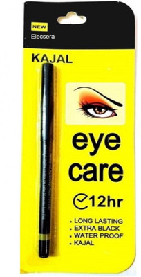 Elecsera Waterproof Jet Black Eye Kajal 12Hr(Black)