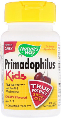 Nature's Way Primadophilus Kids Cherry Flavor Chewables Ages 2-12 30 Tablets(30 No)
Nature's Way Primadophilus Kids Cherry Flavor Chewables Ages 2-12 30 Tablets(30 No)