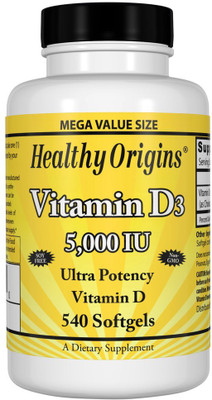 Healthy Origins Vitamin D3 5000 IU 540 Softgels(540 No)