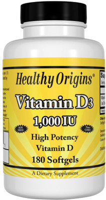 Healthy Origins Vitamin D3 1000 IU 180 Softgels(180 No)