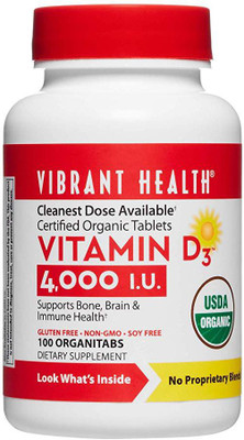 Vibrant Health Vitamin D3 4000 I.U. 100 OrganiTabs(100 No)