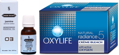 SHEER SECRET JASMINE ESSENTIAL OIL 15ML and OXYLIFE BLEACH 27 GRAMS(Set of 2)