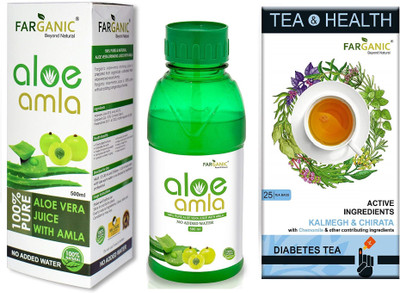 FARGANIC Buy 100% Pure Aloe Vera Amla 500ml &Organic Diabetea Green Tea 25 Tea Bags(2 x 250 ml)
FARGANIC Buy 100% Pure Aloe Vera Amla 500ml &Organic Diabetea Green Tea 25 Tea Bags(2 x 250 ml)