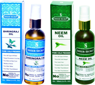 SHEER SECRET NEEM OIL and BHRINGRAJ OIL (100% PURE COLD PRESSED OIL) Hair Oil(200 ml)
SHEER SECRET NEEM OIL and BHRINGRAJ OIL (100% PURE COLD PRESSED OIL) Hair Oil(200 ml)