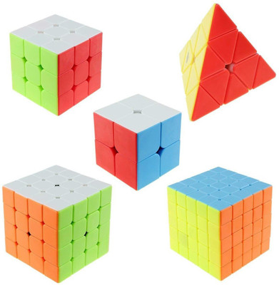Emob Pack of 5 Stickerless 2x2, 3x3, 4x4, 5x5 and Pyraminx High Speed Magic Rubik Cube Puzzle Toy(5 Pieces)
Emob Pack of 5 Stickerless 2x2, 3x3, 4x4, 5x5 and Pyraminx High Speed Magic Rubik Cube Puzzle Toy(5 Pieces)