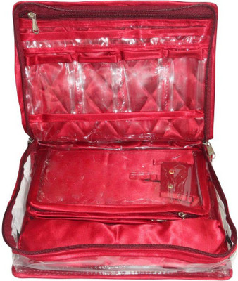 KINDRED Satin Mixed Jewellery Box with Locker System, Bangle Necklace Earrings Tops Studs Half Set Bag Jewellery Vanity Box(Maroon)
KINDRED Satin Mixed Jewellery Box with Locker System, Bangle Necklace Earrings Tops Studs Half Set Bag Jewellery Vanity Box(Maroon)