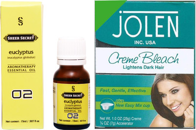 SHEER SECRET EUCLYPTUS ESSENTIAL OIL 15ML and JOLEN NORMAL BLEACH 35GRAMS(Set of 2)