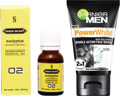 SHEER SECRET EUCLYPTUS ESSENTIAL OIL 15 ML and GARNIER MEN'S DOUBLE ACTION FACE WASH 100 ML(Set of 2)
SHEER SECRET EUCLYPTUS ESSENTIAL OIL 15 ML and GARNIER MEN'S DOUBLE ACTION FACE WASH 100 ML(Set of 2)