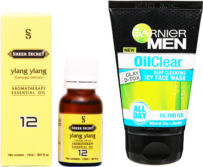 SHEER SECRET YLANG YLANG ESSENTIAL OIL 15 ML and GARNIER MEN'S OIL CLEAR FACE WASH 100 ML(Set of 2)
SHEER SECRET YLANG YLANG ESSENTIAL OIL 15 ML and GARNIER MEN'S OIL CLEAR FACE WASH 100 ML(Set of 2)