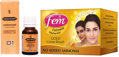 SHEER SECRET CEDARWOOD ESSENTIAL OIL 15ML and FEM GOLD BLEACH 30 GRAMS(Set of 2)
SHEER SECRET CEDARWOOD ESSENTIAL OIL 15ML and FEM GOLD BLEACH 30 GRAMS(Set of 2)