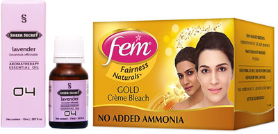 SHEER SECRET LAVENDER ESSENTIAL OIL 15ML and FEM GOLD BLEACH 30 GRAMS(Set of 2)
SHEER SECRET LAVENDER ESSENTIAL OIL 15ML and FEM GOLD BLEACH 30 GRAMS(Set of 2)