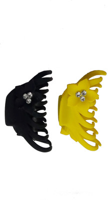 Saaj Women Collection SHC-YLW-05-2 Hair Claw(Yellow, Black)