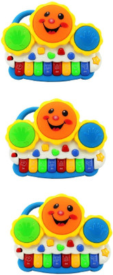 Kanchan Toys Musical Drum Keyboard Pack Of 3(Multicolor)