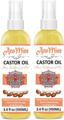 Aromine Castor Oil Pure & Natural, Cold Pressed Organic, Therapeutic Grade Hexane Free for Hair Growth, Face & Skin-(100ML)-Pack of-2-Bottle-(200ml) Hair Oil(200 ml)
Aromine Castor Oil Pure & Natural, Cold Pressed Organic, Therapeutic Grade Hexane Free for Hair Growth, Face & Skin-(100ML)-Pack of-2-Bottle-(200ml) Hair Oil(200 ml)