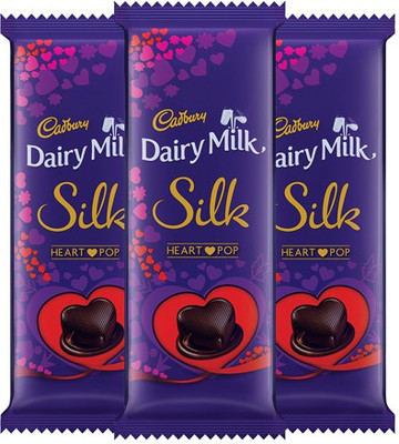 Cadbury Dairy Milk Silk Valentine Chocolate Bar 150g - Pack of 3 Bars(Pack of 3, 450 g)
Cadbury Dairy Milk Silk Valentine Chocolate Bar 150g - Pack of 3 Bars(Pack of 3, 450 g)