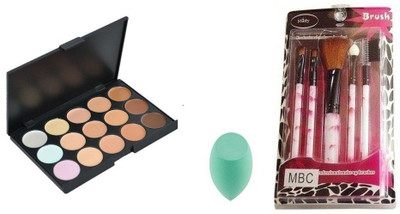 jollity Make Up Brush Set Of 5 And MAC Professional Correct Cream Palette For Contouring And Sculpting mac Concealer (Beige) Concealer And 1 Puff(Set of 3)
jollity Make Up Brush Set Of 5 And MAC Professional Correct Cream Palette For Contouring And Sculpting mac Concealer (Beige) Concealer And 1 Puff(Set of 3)