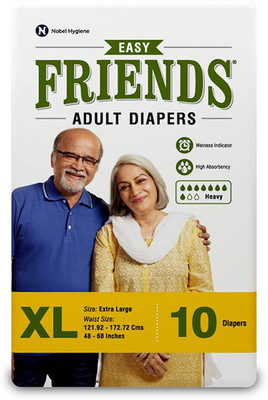 Friends EASY ADULT DIAPERS, SIZE XL, 10 PCS PACK, FOR WAIST SIZE 48''-68'' INCHES, TOTAL 10 DIAPERS Adult Diapers - XL(10 Pieces)
Friends EASY ADULT DIAPERS, SIZE XL, 10 PCS PACK, FOR WAIST SIZE 48''-68'' INCHES, TOTAL 10 DIAPERS Adult Diapers - XL(10 Pieces)