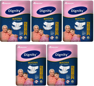 ROMSONS DIGNITY MAGNA ADULT DIAPERS, SIZE XL, 10 Pcs. PACK, COMBO OF 5 PACKS, FOR WAIST SIZE 48"-57" INCHES, TOTAL 50 DIAPERS Adult Diapers - XL(50 Pieces)
ROMSONS DIGNITY MAGNA ADULT DIAPERS, SIZE XL, 10 Pcs. PACK, COMBO OF 5 PACKS, FOR WAIST SIZE 48"-57" INCHES, TOTAL 50 DIAPERS Adult Diapers - XL(50 Pieces)