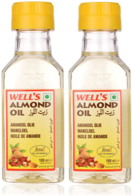 Wells Almond oil 100 ml (Pack of 2) Almond Oil Jar(2 x 100 ml)