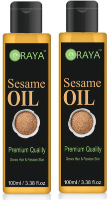 ORAYA 100% Pure & Natural Sesame Oil For Hair and Skin Oil-(100ml)-Pack of-2-Bottle(200ml) Hair Oil(200 ml)
ORAYA 100% Pure & Natural Sesame Oil For Hair and Skin Oil-(100ml)-Pack of-2-Bottle(200ml) Hair Oil(200 ml)