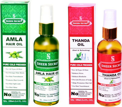SHEER SECRET THANDA OIL and AMLA HAIR OIL (100% PURE COLD PRESSED OIL) Hair Oil(200 ml)
SHEER SECRET THANDA OIL and AMLA HAIR OIL (100% PURE COLD PRESSED OIL) Hair Oil(200 ml)