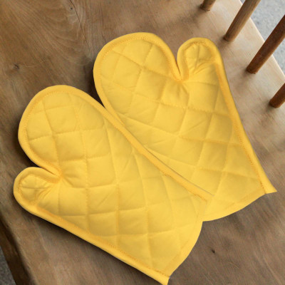 Lushomes Yellow Cotton Kitchen Linen Set(Pack of 2)