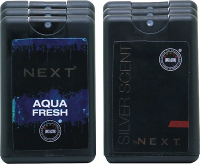 NEXT AQUA FRESH & SILVER SCENT POCKET PERFUME (SET OF 6 PCS) Eau de Parfum - 20 ml(For Men & Women)
NEXT AQUA FRESH & SILVER SCENT POCKET PERFUME (SET OF 6 PCS) Eau de Parfum - 20 ml(For Men & Women)