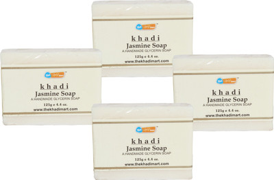 Agile The Khadi Mart (Jasmine) Soap - (Pack of 4) - 500 gm(4 g, Pack of 4)