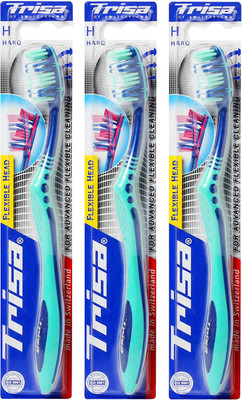Trisa Flexible Head Hard Hard Toothbrush(Pack of 3)
