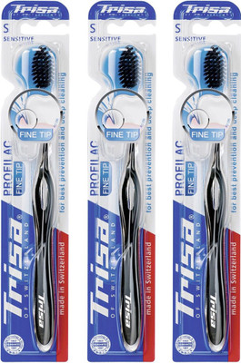 Trisa Profilac Fine Tip Medium Toothbrush(Pack of 3)