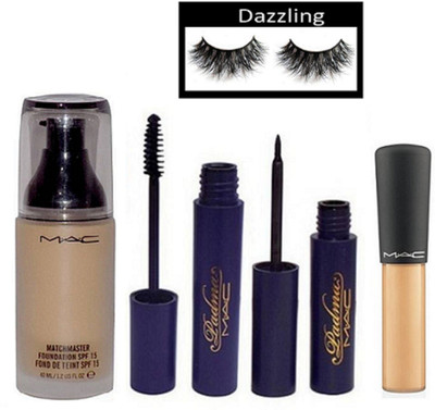 Dazzling Eyelashes, Mac Matchmaster Foundation, Padma Eyeliner, Mascara, Concealer(Set of 5)
Dazzling Eyelashes, Mac Matchmaster Foundation, Padma Eyeliner, Mascara, Concealer(Set of 5)