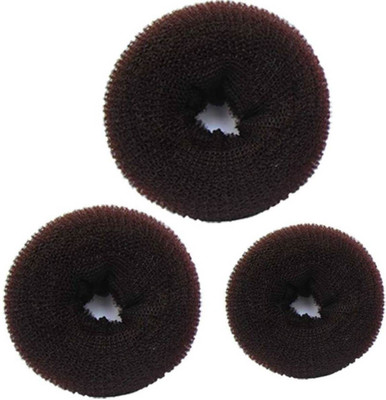Vivian 3 Pieces Hair Donut Bun Maker Hair Accessory Set(Black)