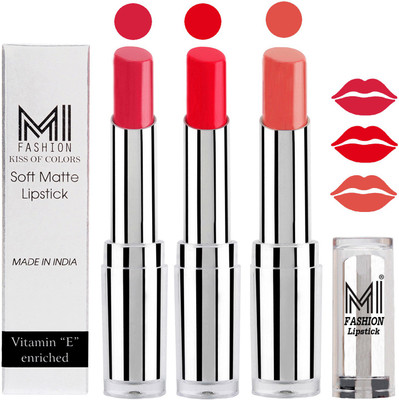 MI Fashion Single Stroke Bold Application Luxurious Smooth Creamy Matte Lipstick Sets of 3(Mauve Lipstick,Reddish Orange Lipstick,Mauve Lipstick)
MI Fashion Single Stroke Bold Application Luxurious Smooth Creamy Matte Lipstick Sets of 3(Mauve Lipstick,Reddish Orange Lipstick,Mauve Lipstick)
