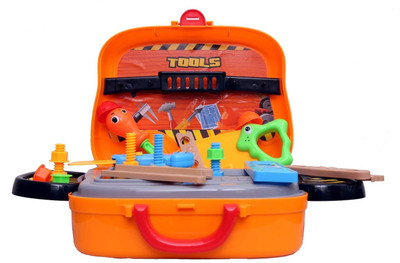 Genextonline Tool Kit Set Toys for Kids, Pretend PlaySet, Happy Engineer Pretend Toolbox Construction Tools, Role Play Engineer Workshop Tool Kit
