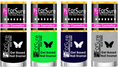 Forsure Fast Dry and Chip Resistant Nail Polish Black, Green, Blue, Silver(Pack of 4)
Forsure Fast Dry and Chip Resistant Nail Polish Black, Green, Blue, Silver(Pack of 4)